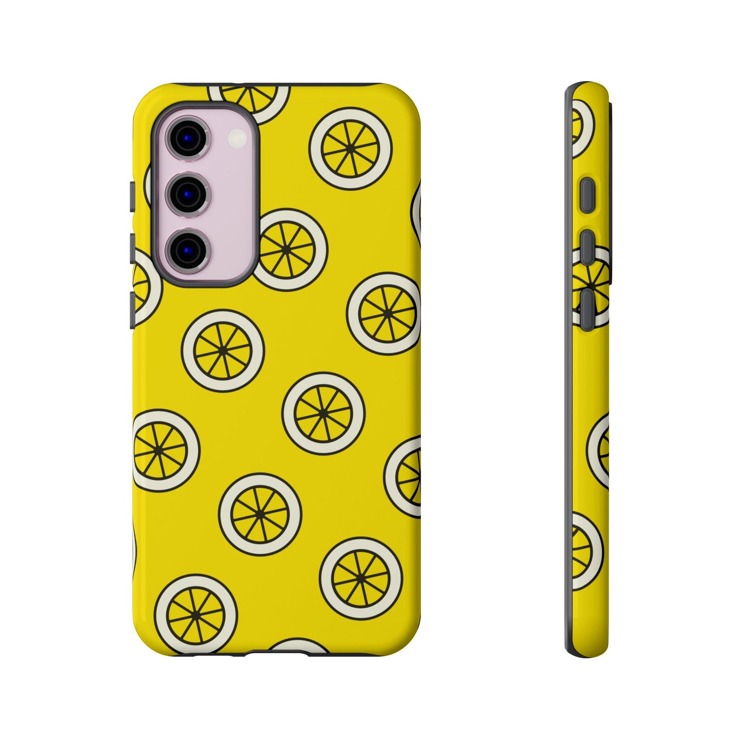 Yellow Lemon Pattern Tough Phone Case — Bright Citrus Protective Cover