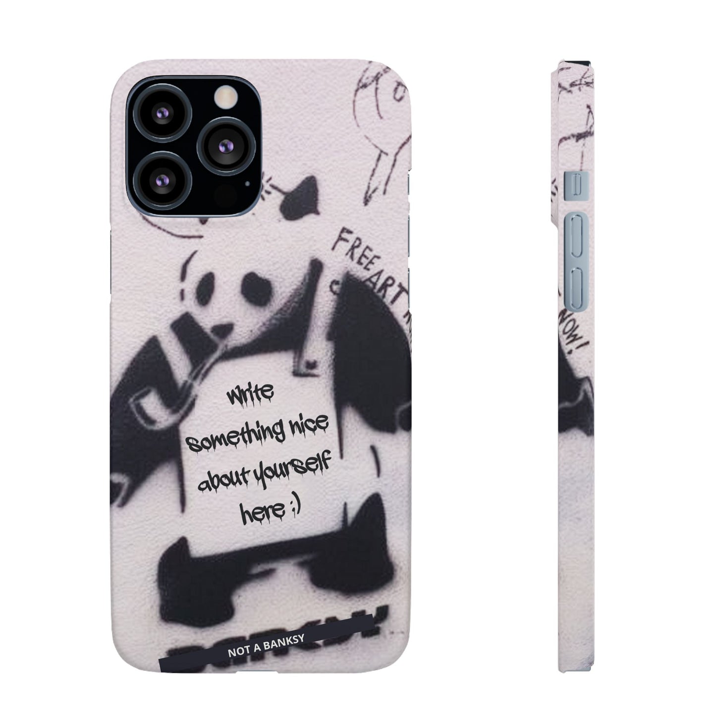 Personalised Panda Stencil Phone Case for Apple iPhone, Samsung Galaxy and Google Pixel.