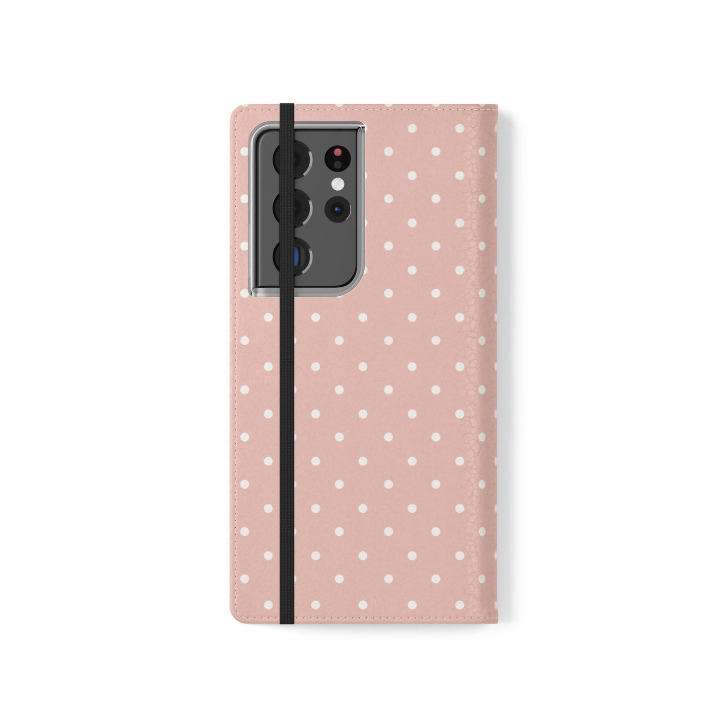 Polka Dot Flip Phone Case — Pastel Pink Polka Dot Wallet Cover
