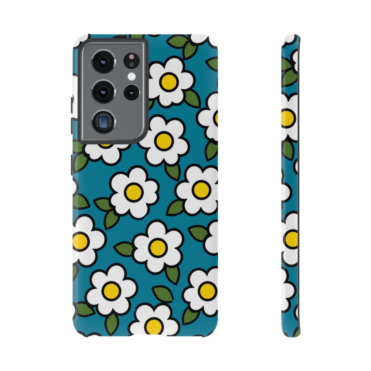 Blue Daisy Tough Phone Case — Floral Protective iPhone Cover