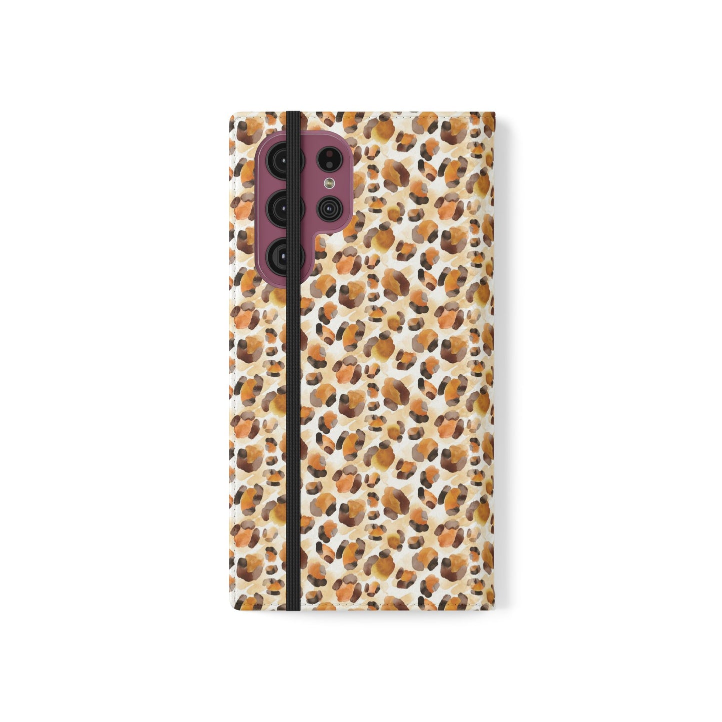 Leopard Print Flip Phone Case — Wallet Flip Case with Card Slots