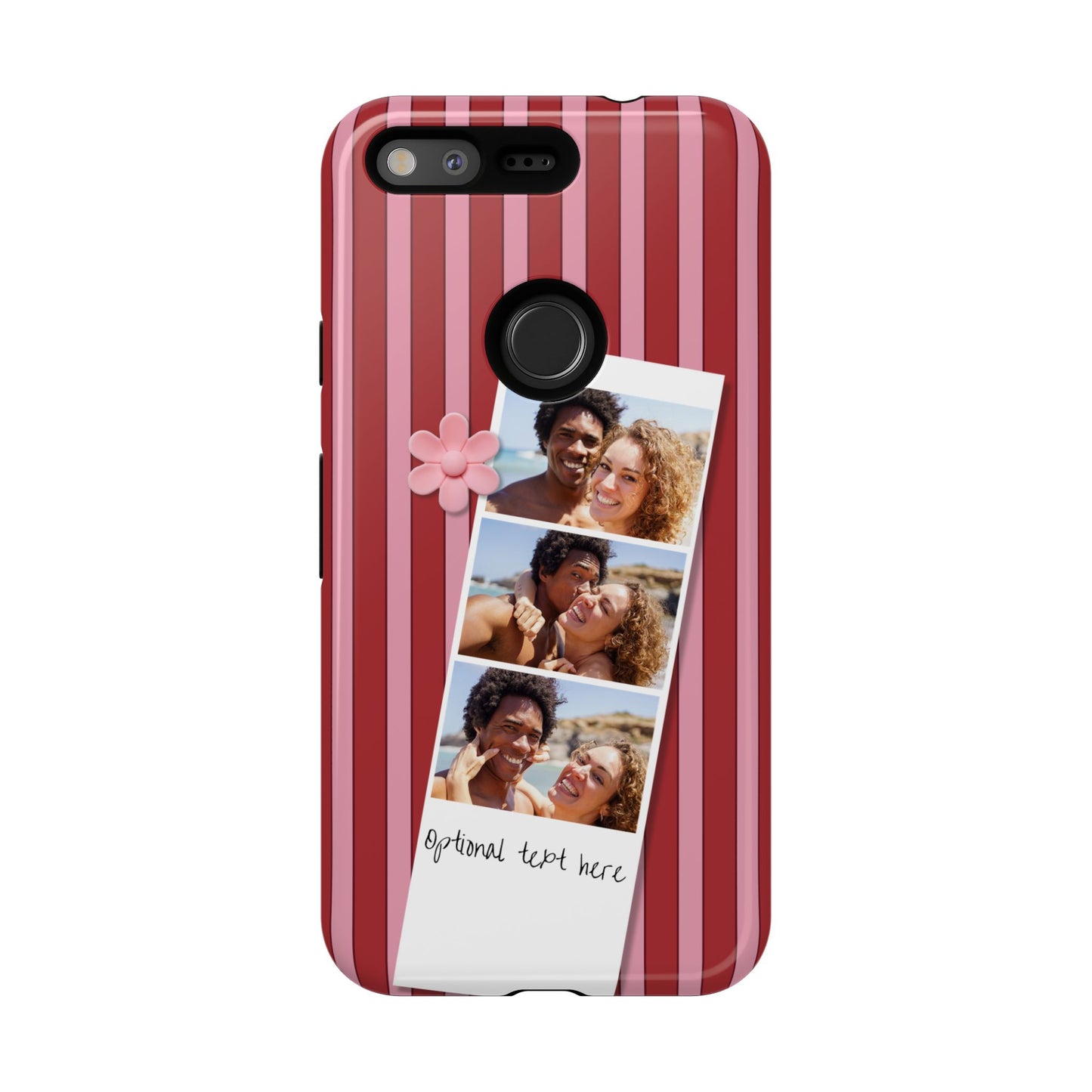 Customisable Three Photo Personalised Collage Tough Phone Case for Apple iPhone, Samsung Galaxy and Google Pixel.