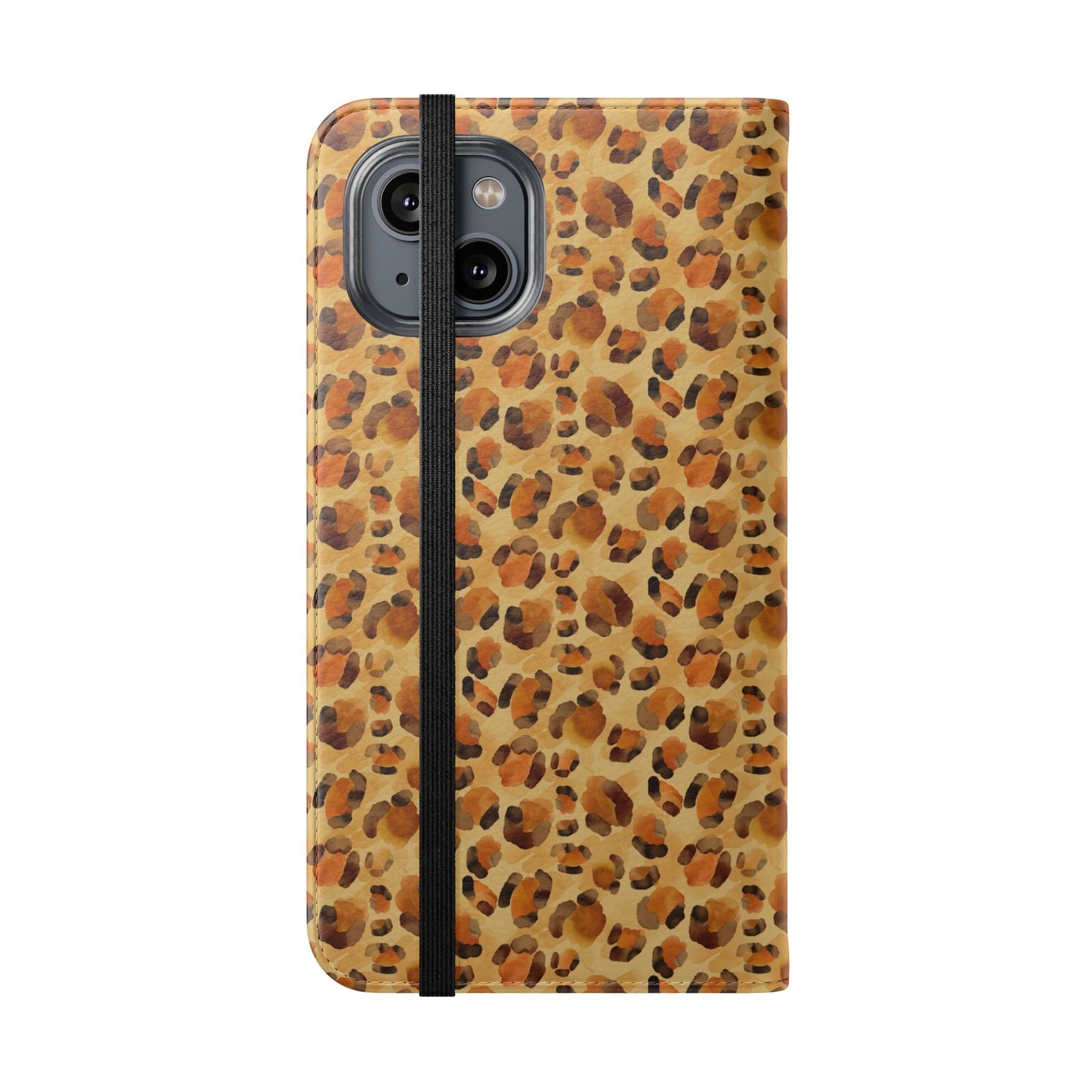 Leopard Print Flip Phone Case — Cardholder Wallet Folio