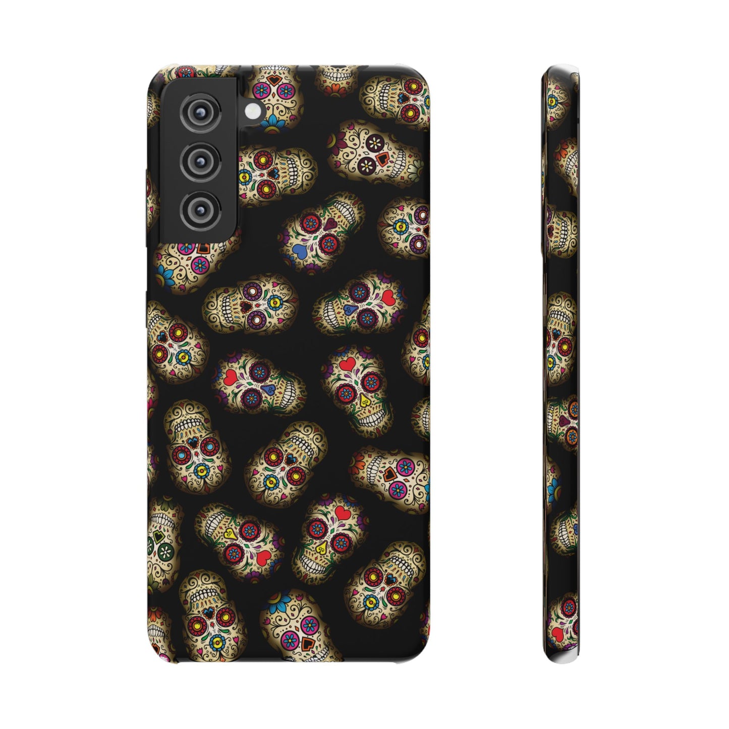 Sugar Skull — Day of the Dead Floral Slim Case for Apple iPhone, Samsung Galaxy and Google Pixel.