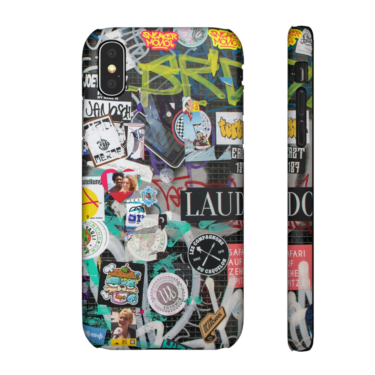 Sticker Bomb Personalised Graffiti Slim Phone Case for Apple iPhone, Samsung Galaxy and Google Pixel.