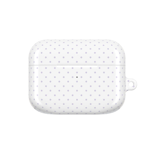 White and Violet Pastel Polka Dot AirPod Case — Classic Pastel White and Violet Polka Dot Protective Cover