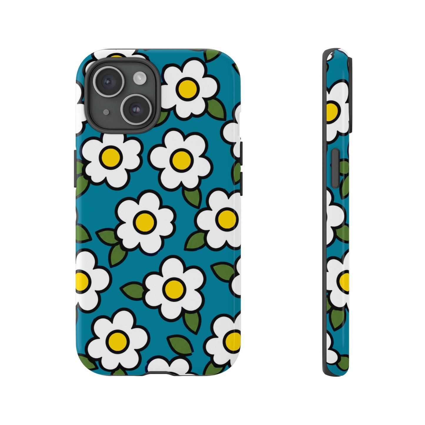 Blue Daisy Tough Phone Case — Floral Protective iPhone Cover