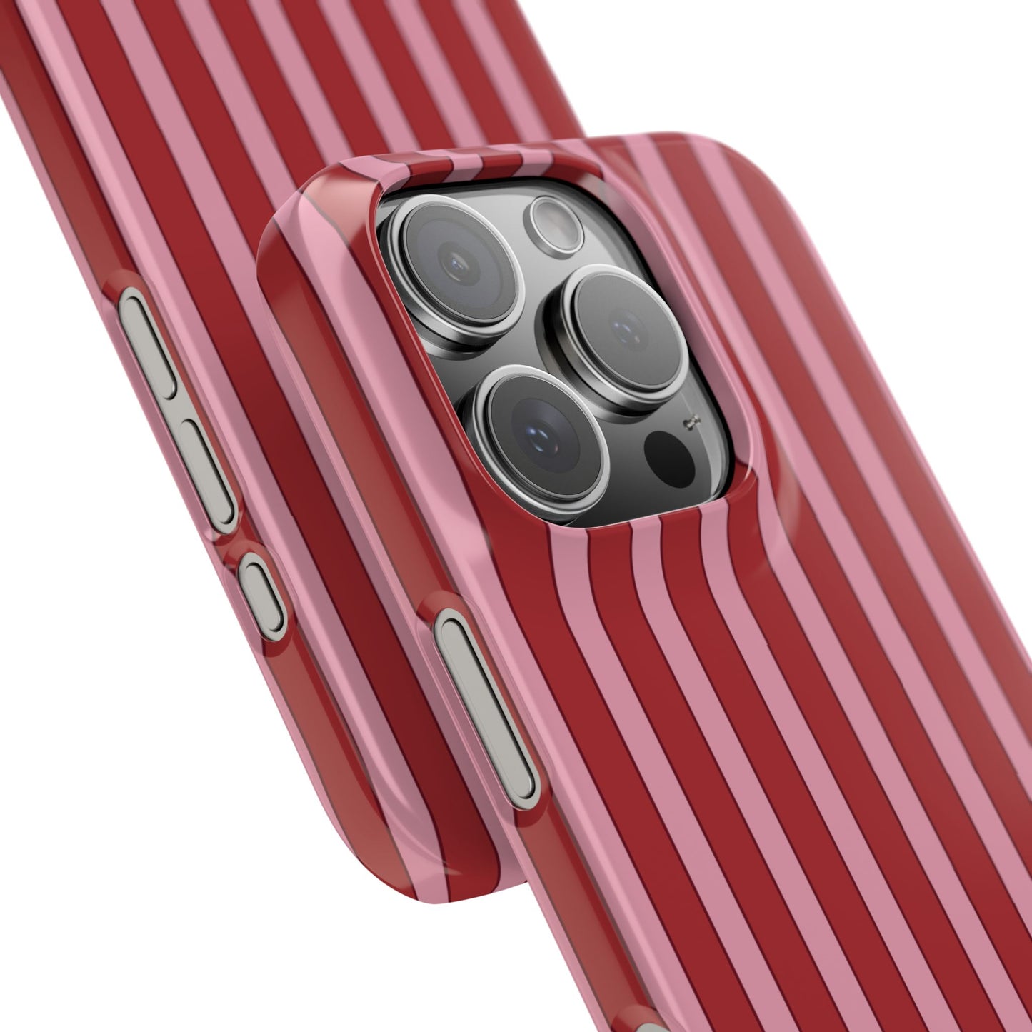 Striped Red Snap Phone Case — Slim Phone Cover for Apple iPhone and Samsung Galaxy.