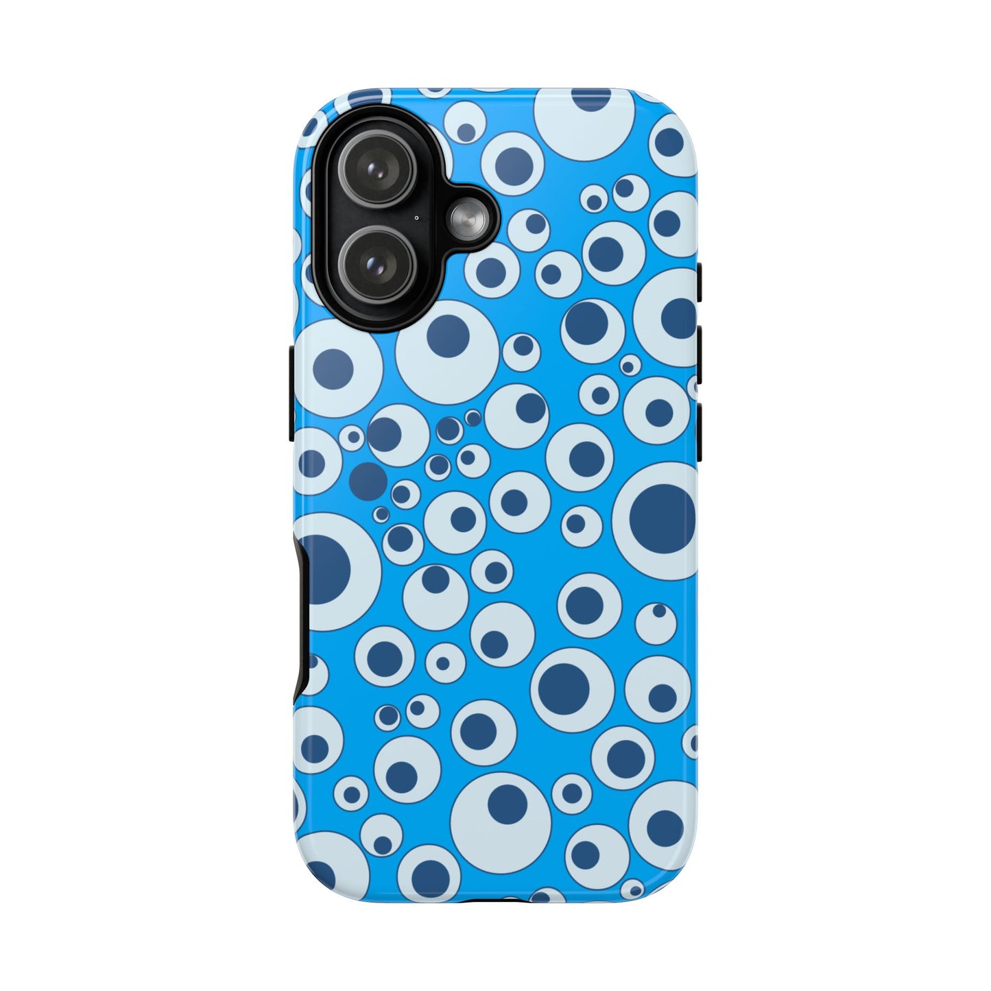 Blue Bubble Pattern Tough Phone Case — Retro Pop Circles Design