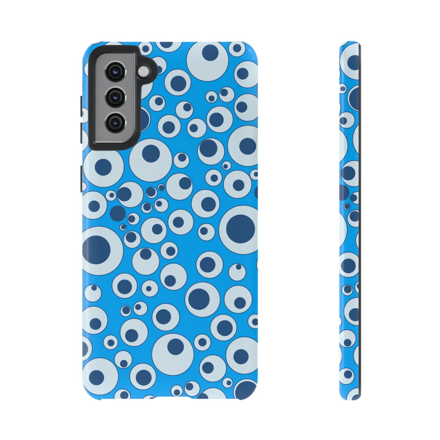 Blue Bubble Pattern Tough Phone Case — Retro Pop Circles Design