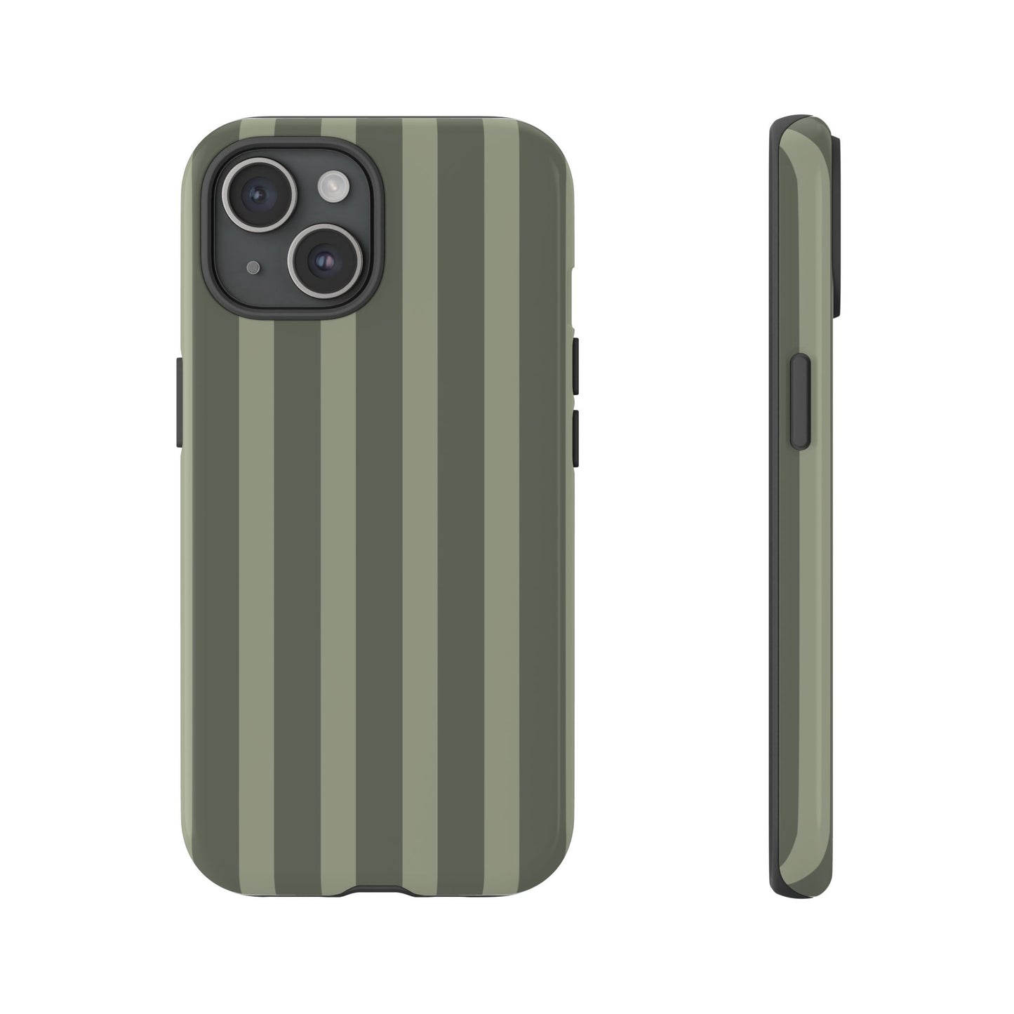 Olive Striped Tough Phone Case — Durable Military-Inspired Protective Cover