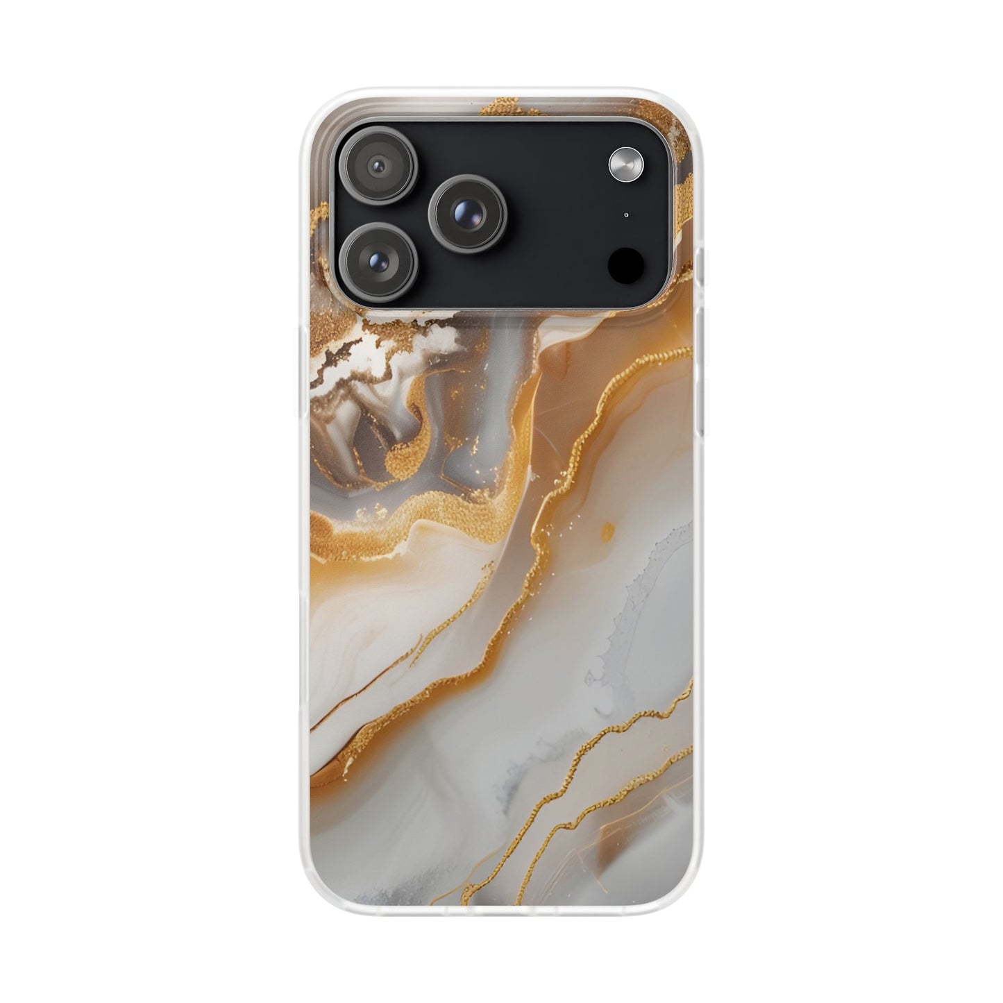 Gold Marble Flexi Phone Case for Apple iPhone and Samsung Galaxy.