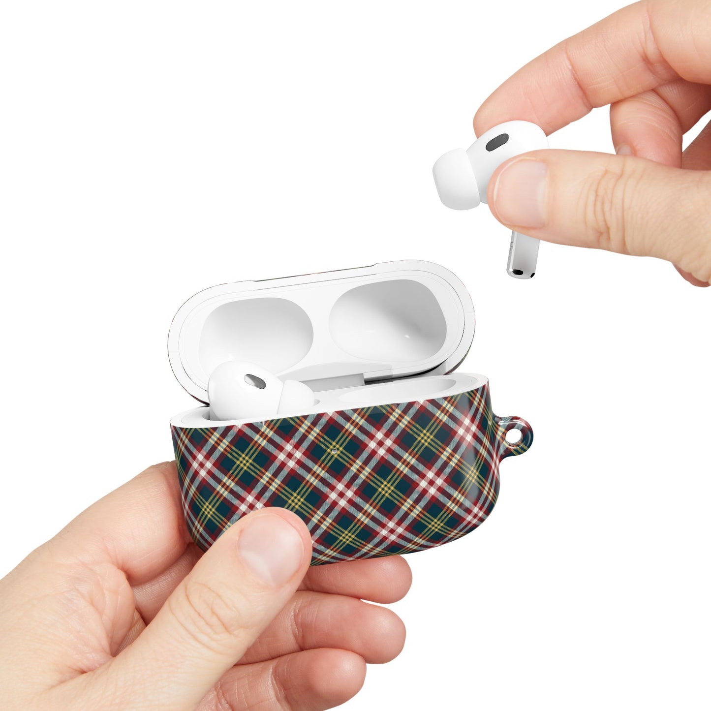 Yellow, Red and Green Tartan AirPod Case — Classic Yellow, Red and Green Plaid Protective Cover