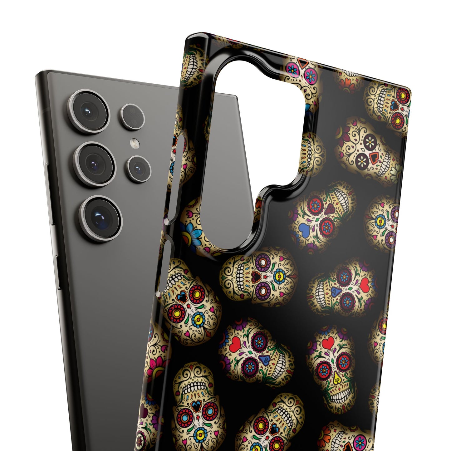 Sugar Skull — Day of the Dead Floral Slim Case for Apple iPhone, Samsung Galaxy and Google Pixel.