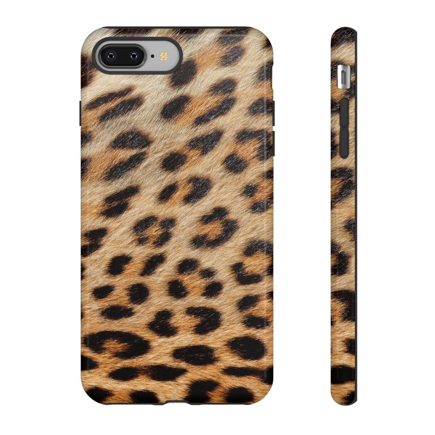 Leopard Print Tough Phone Case — Durable Protective Case with Wild Animal Fur Design