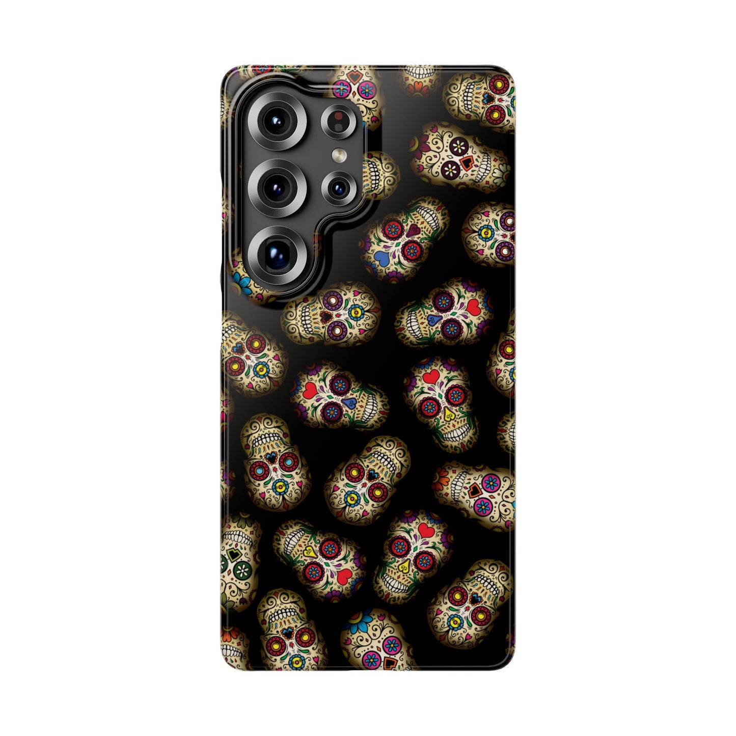 Sugar Skull — Day of the Dead Floral Slim Case for Apple iPhone, Samsung Galaxy and Google Pixel.