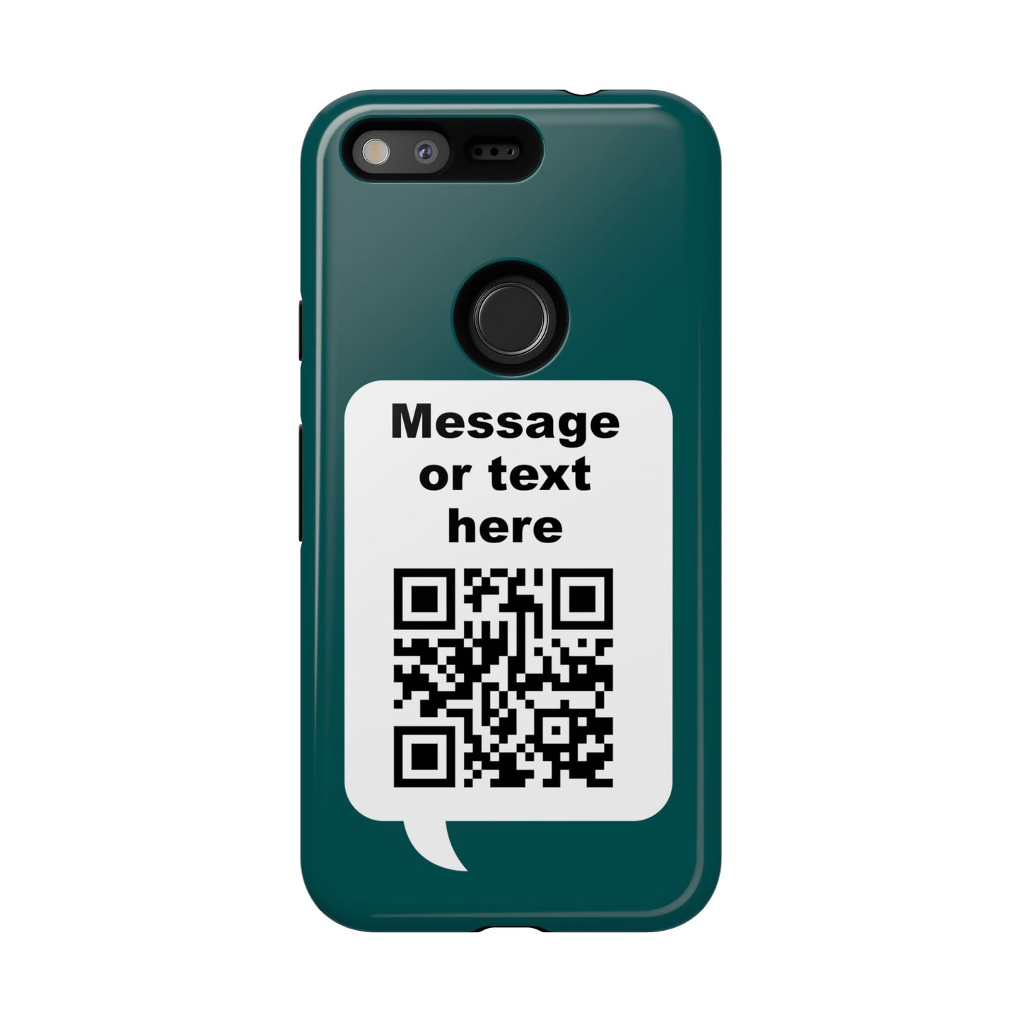 Custom QR Code Tough Phone Case — "Custom text" Contact Case