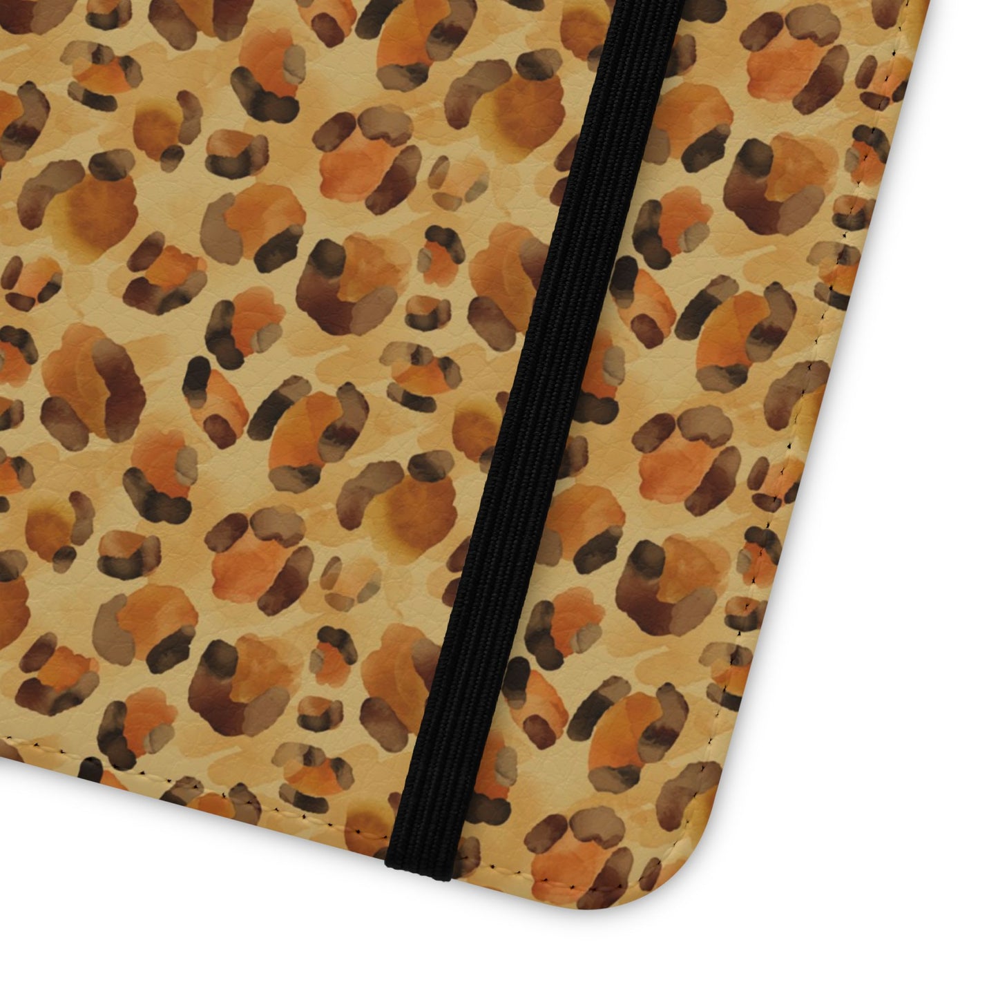 Leopard Print Flip Phone Case — Cardholder Wallet Folio