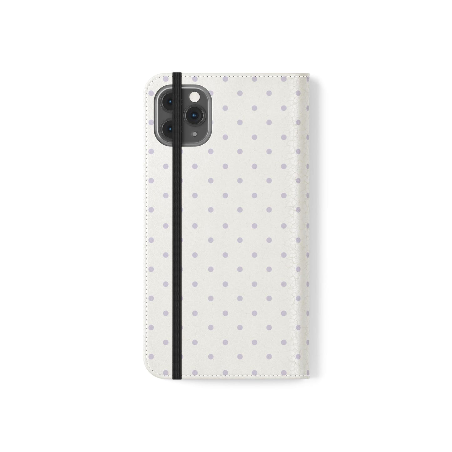 Polka Dot Flip Phone Case — White and Violet Polka Dot Wallet Cover