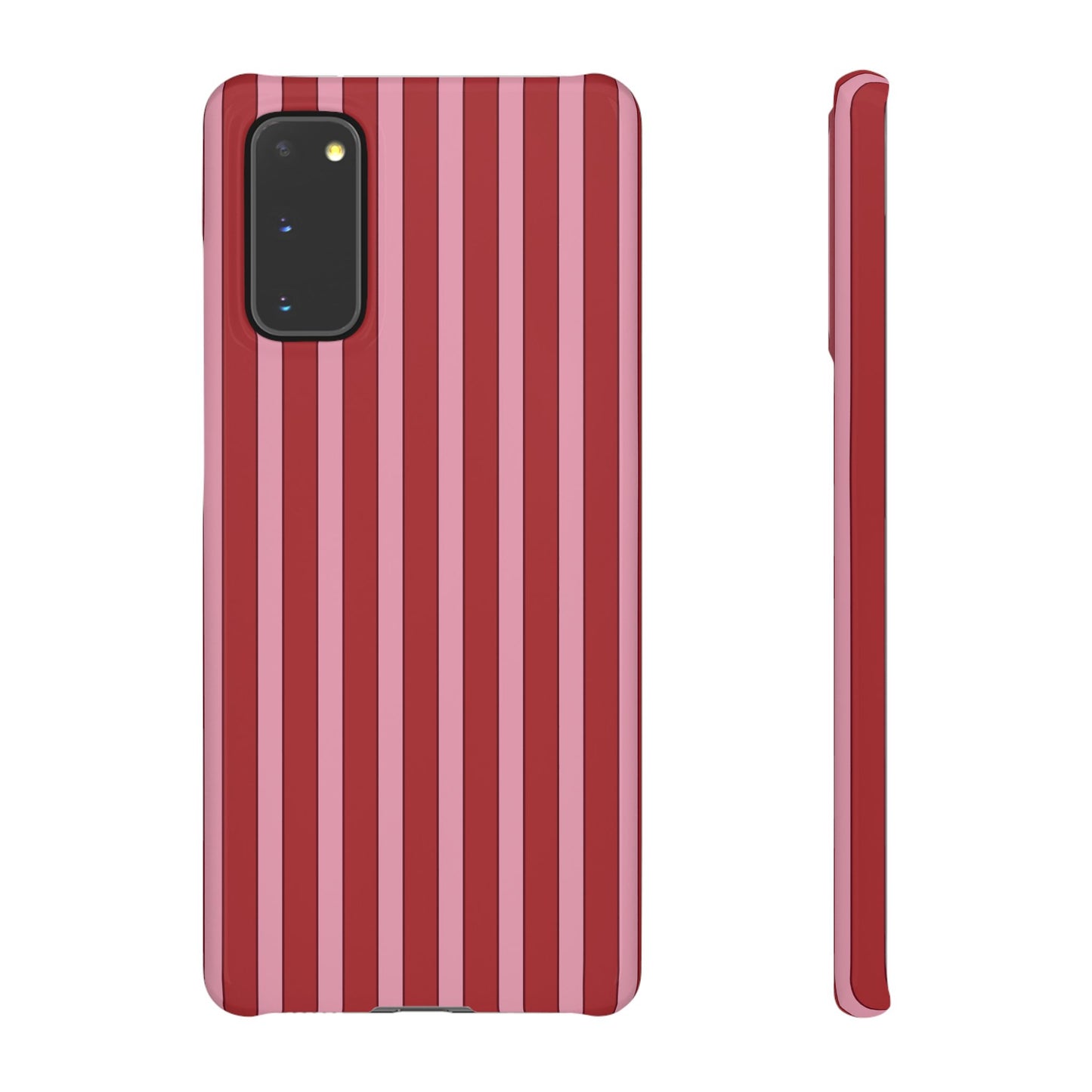 Striped Red Snap Phone Case — Slim Phone Cover for Apple iPhone and Samsung Galaxy.