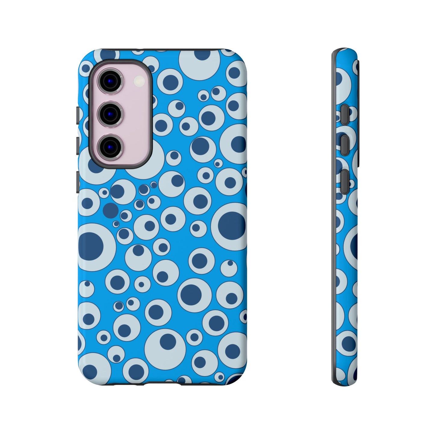 Blue Bubble Pattern Tough Phone Case — Retro Pop Circles Design