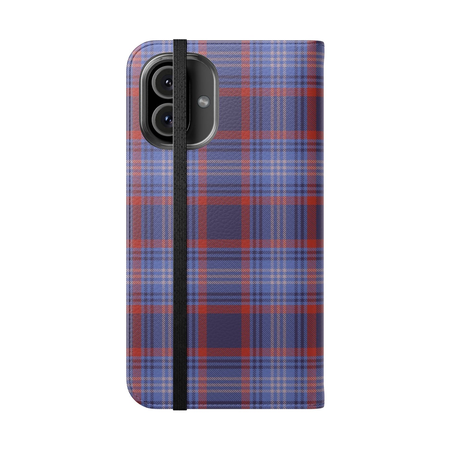 Tartan Flip Phone Case — Red & Purple Plaid Wallet Cover