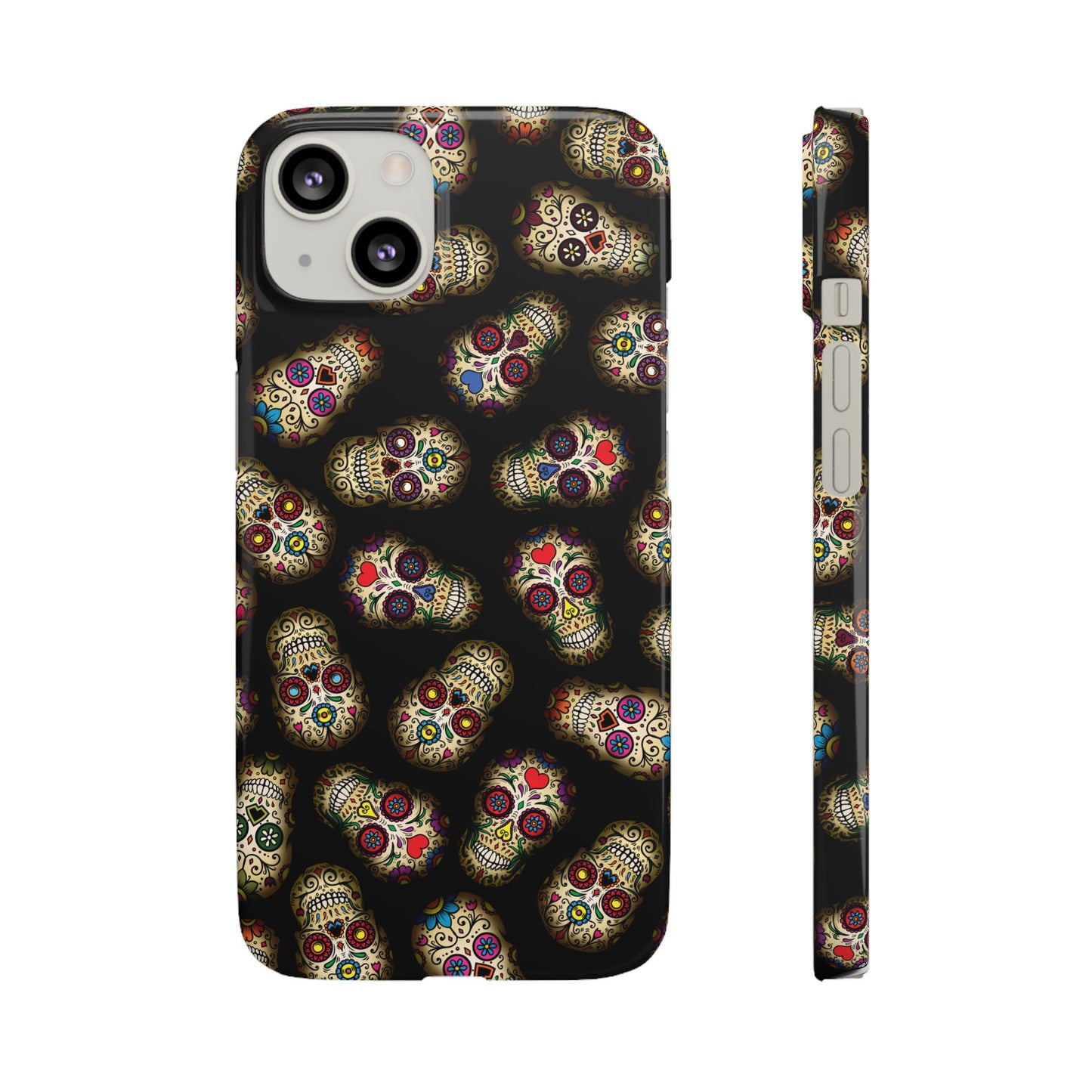 Sugar Skull — Day of the Dead Floral Slim Case for Apple iPhone, Samsung Galaxy and Google Pixel.