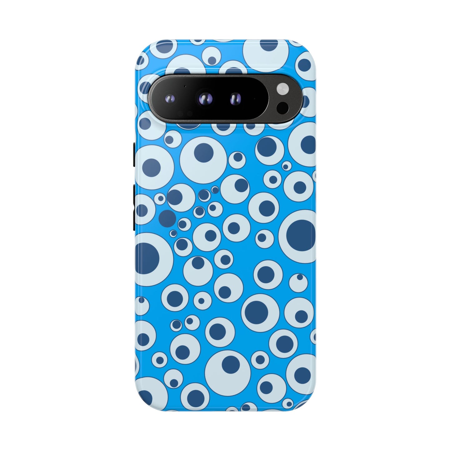 Blue Bubble Pattern Tough Phone Case — Retro Pop Circles Design