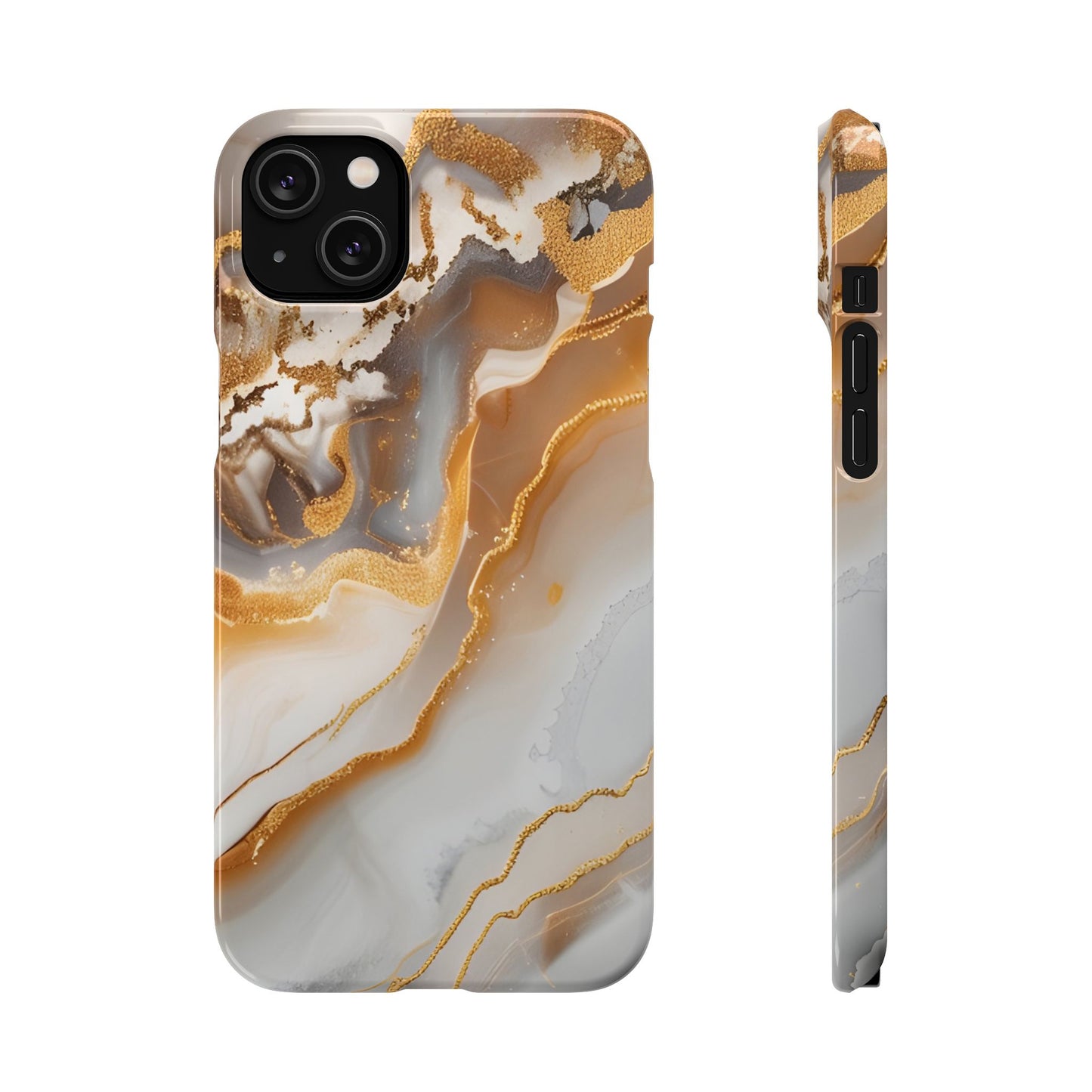 Gold Agate Phone Case – Marble Geode Snap Case