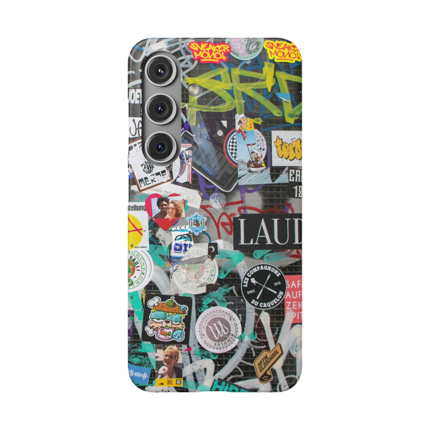 Sticker Bomb Personalised Graffiti Slim Phone Case for Apple iPhone, Samsung Galaxy and Google Pixel.