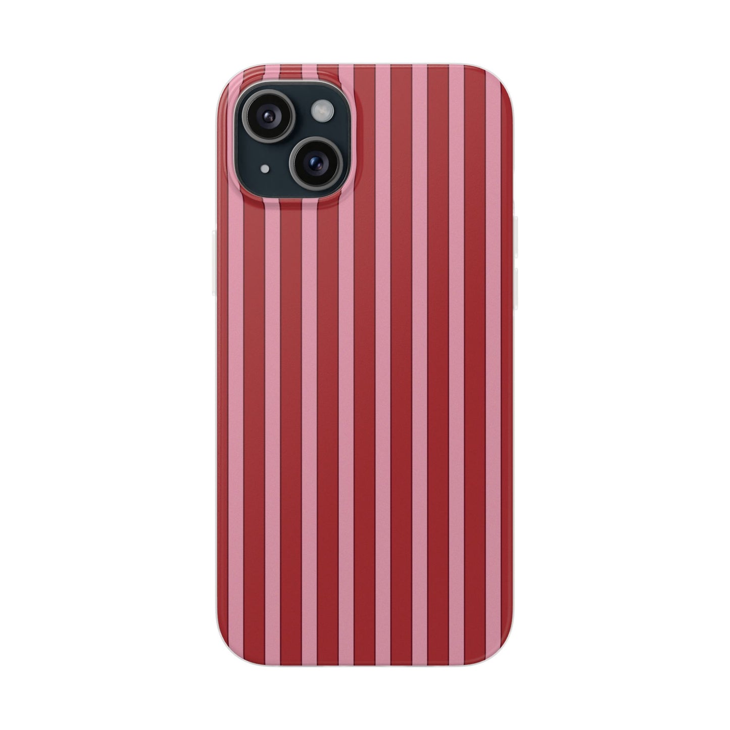 Red Vertical Stripe Protective Flexi Case for Apple iPhone, Samsung Galaxy.