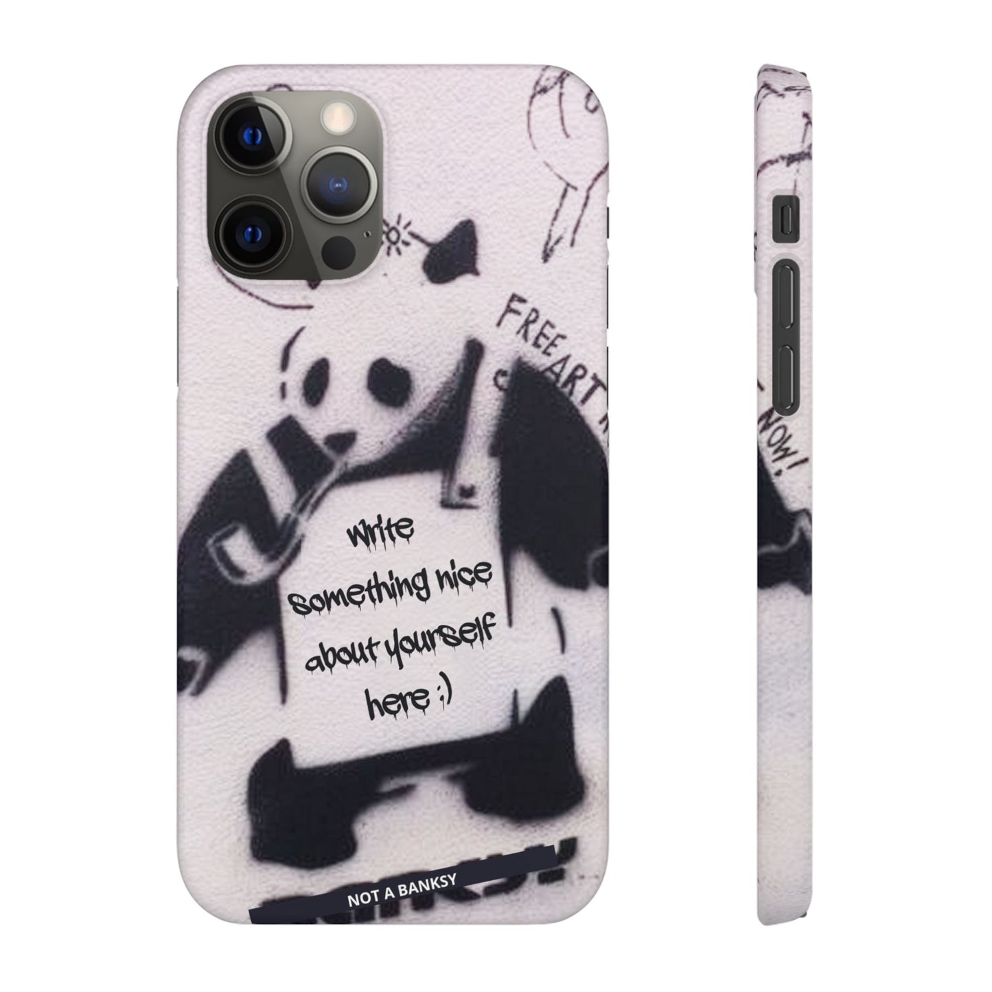 Personalised Panda Stencil Phone Case for Apple iPhone, Samsung Galaxy and Google Pixel.