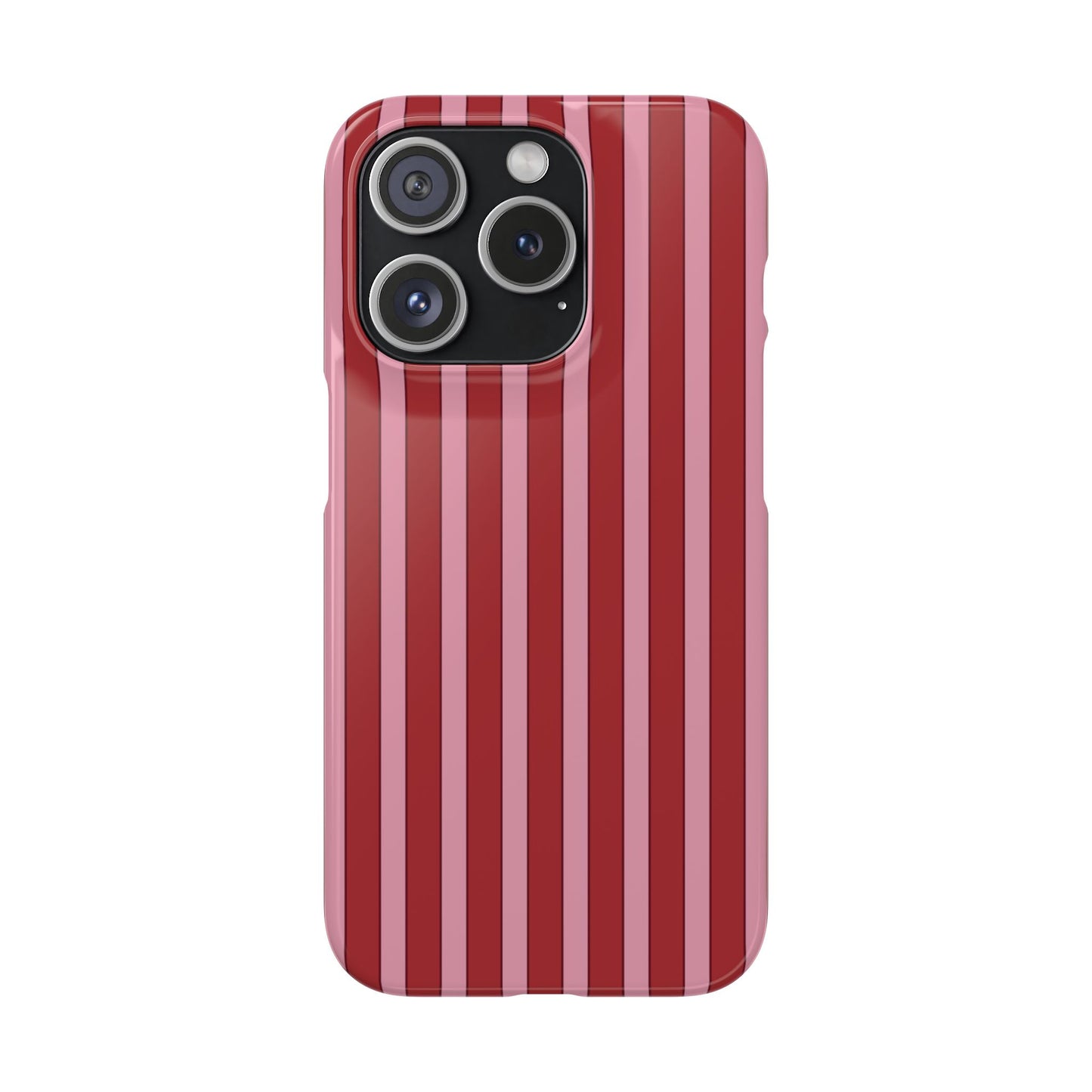 Striped Red Snap Phone Case — Slim Phone Cover for Apple iPhone and Samsung Galaxy.