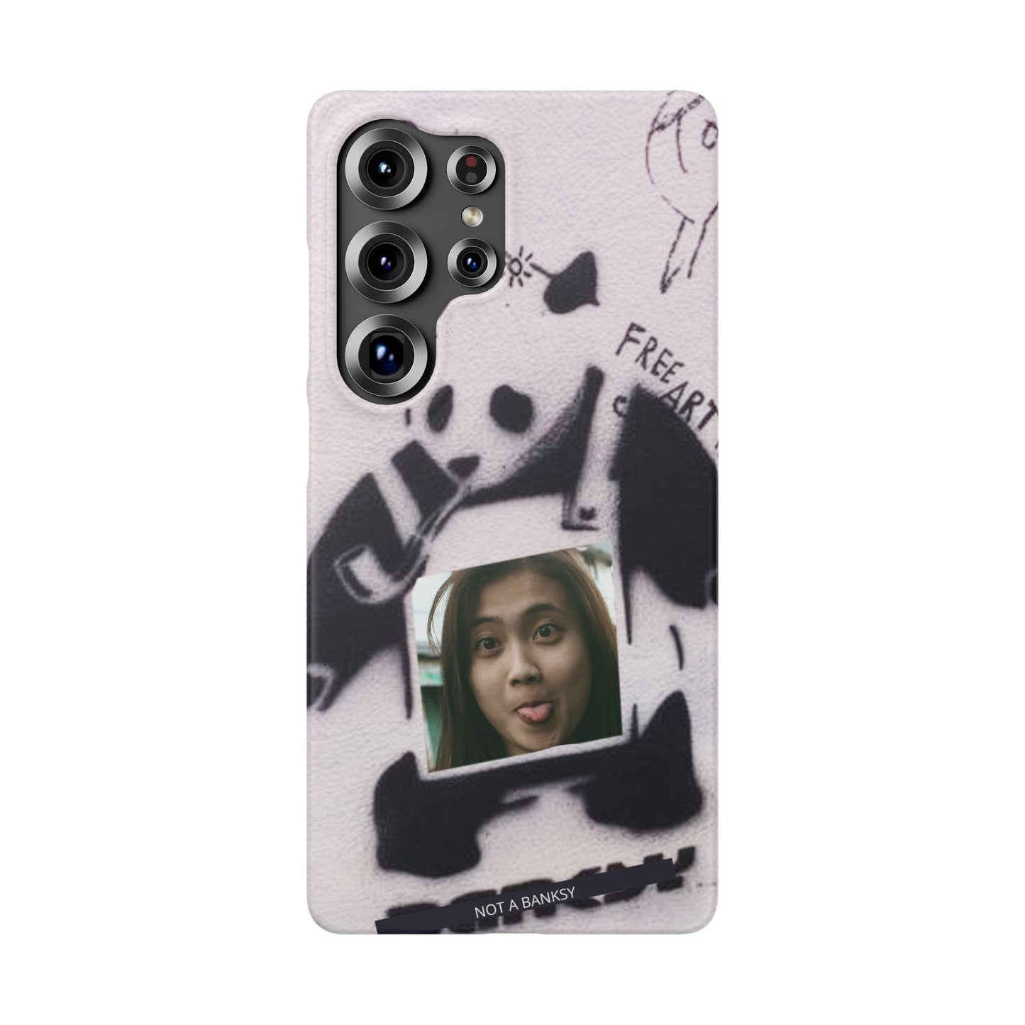 Single Image Personalised Panda Stencil Slim Phone Case for Apple iPhone, Samsung Galaxy and Google Pixel.