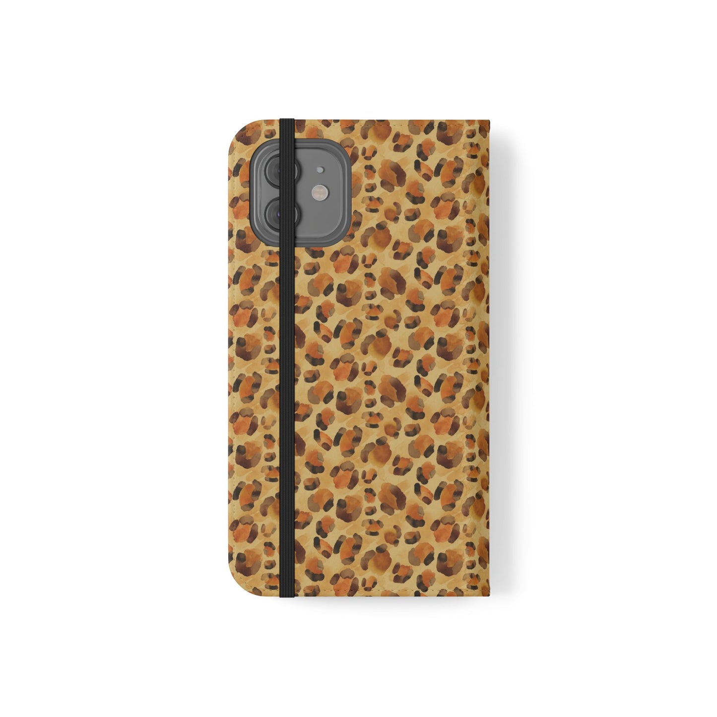 Leopard Print Flip Phone Case — Cardholder Wallet Folio