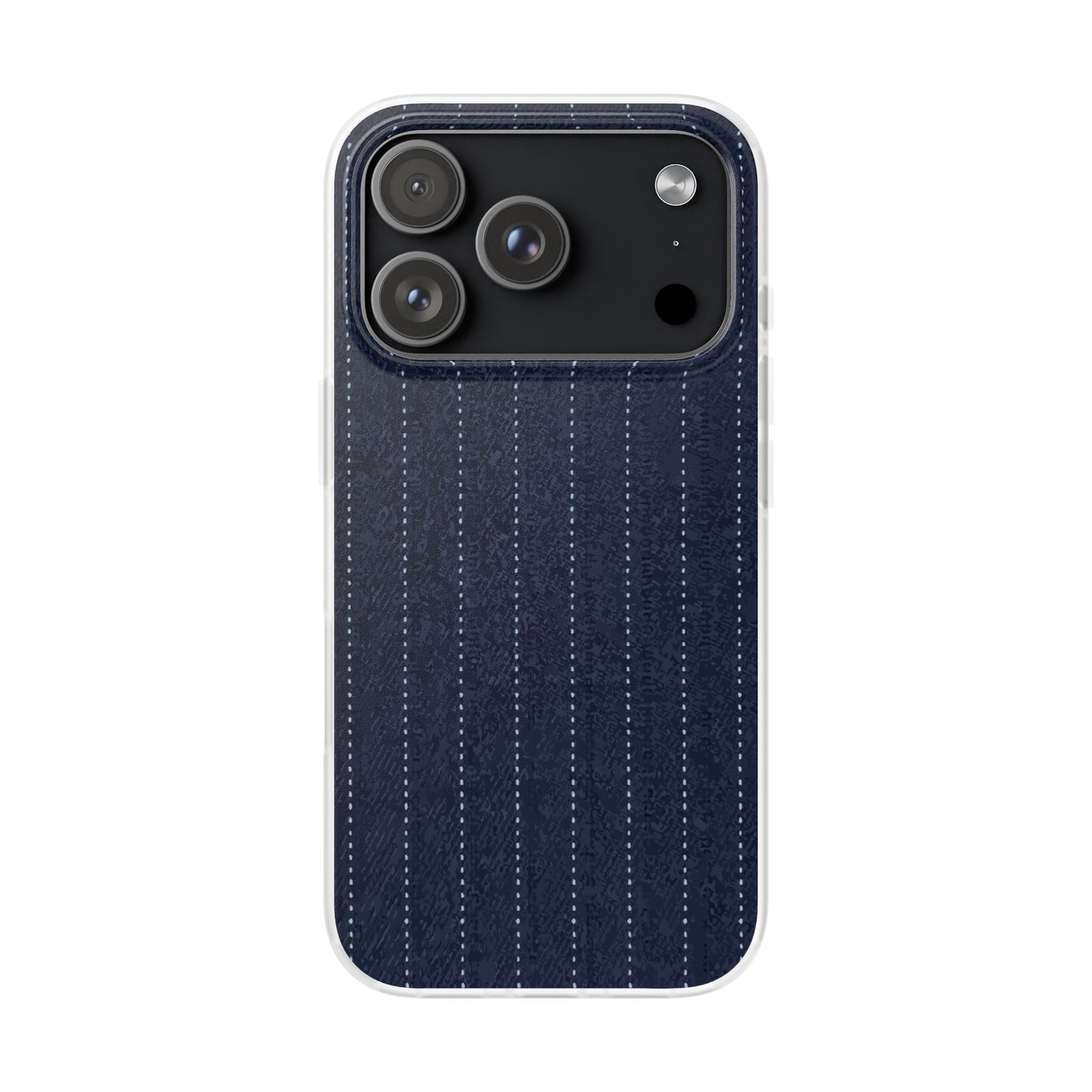 Navy Pinstripe Flexi Phone Case for Apple iPhone, Samsung Galaxy.