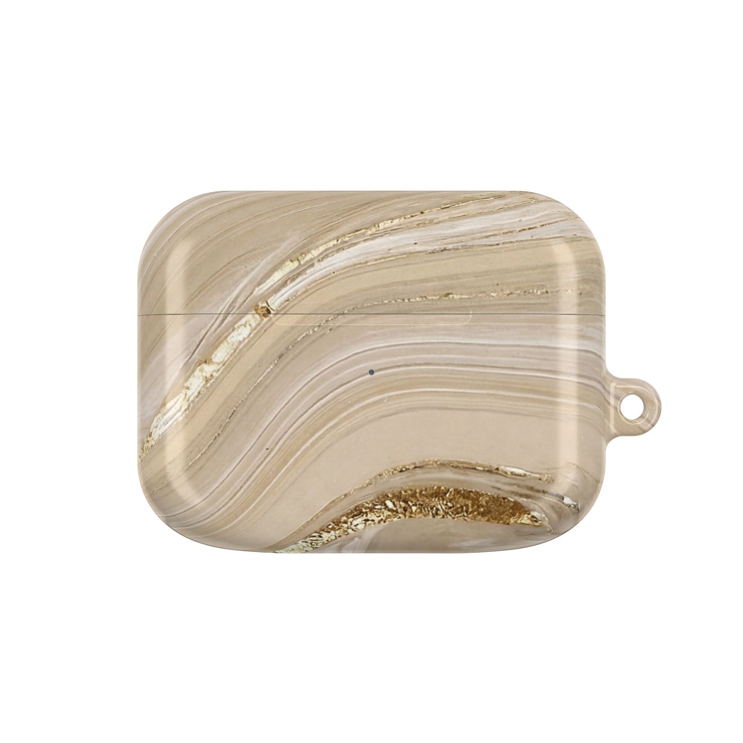 Marble Swirl AirPod Case — Beige Gold Art Pattern