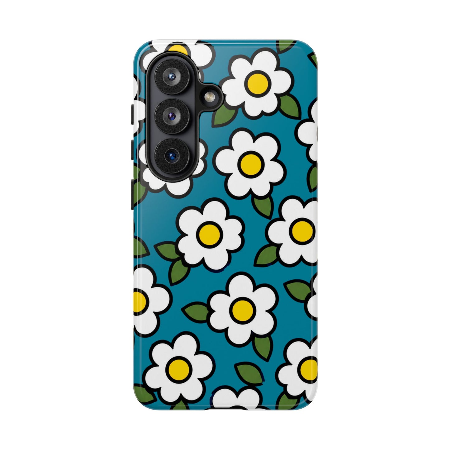 Blue Daisy Tough Phone Case — Floral Protective iPhone Cover