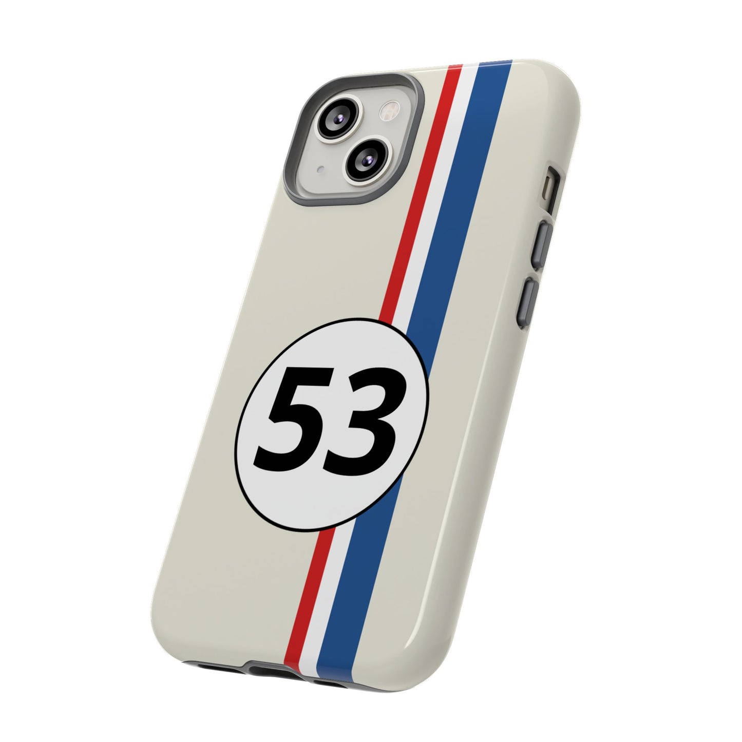 Racing Stripe Personalised Number Tough Phone Case for Apple iPhone, Samsung Galaxy and Google Pixel.