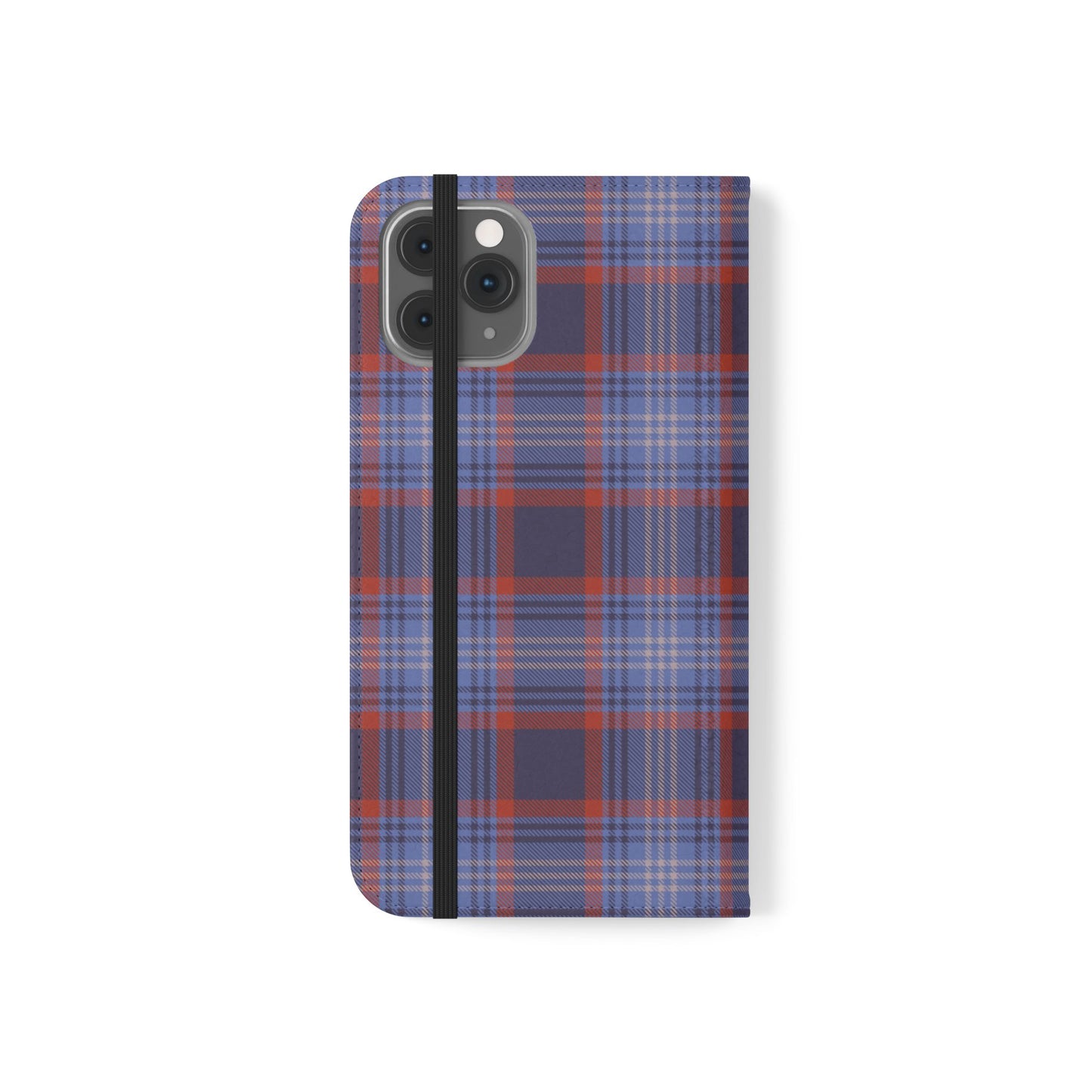 Tartan Flip Phone Case — Red & Purple Plaid Wallet Cover
