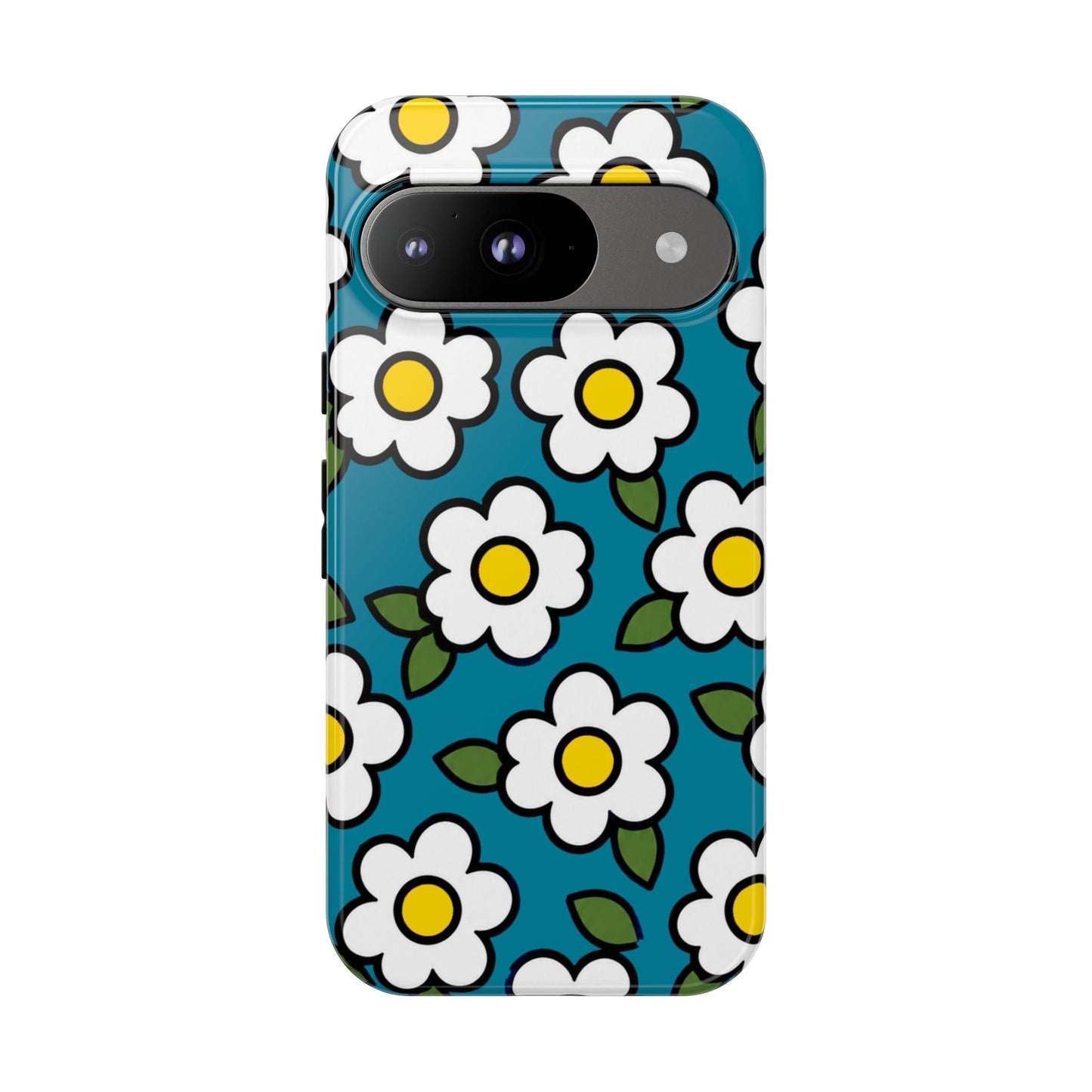Blue Daisy Tough Phone Case — Floral Protective iPhone Cover