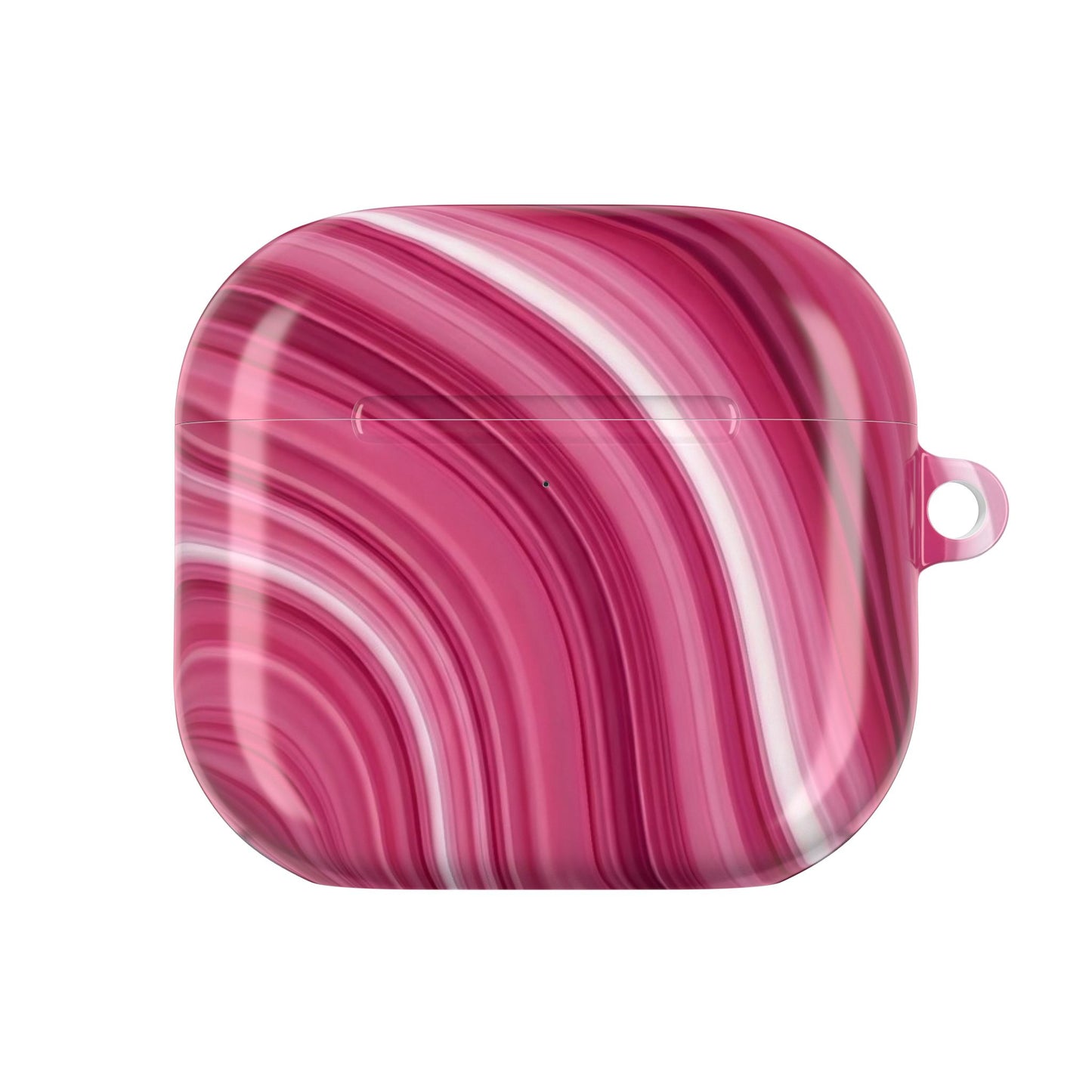 Pink Marble AirPod Case — Swirled Abstract Protective Charging Case