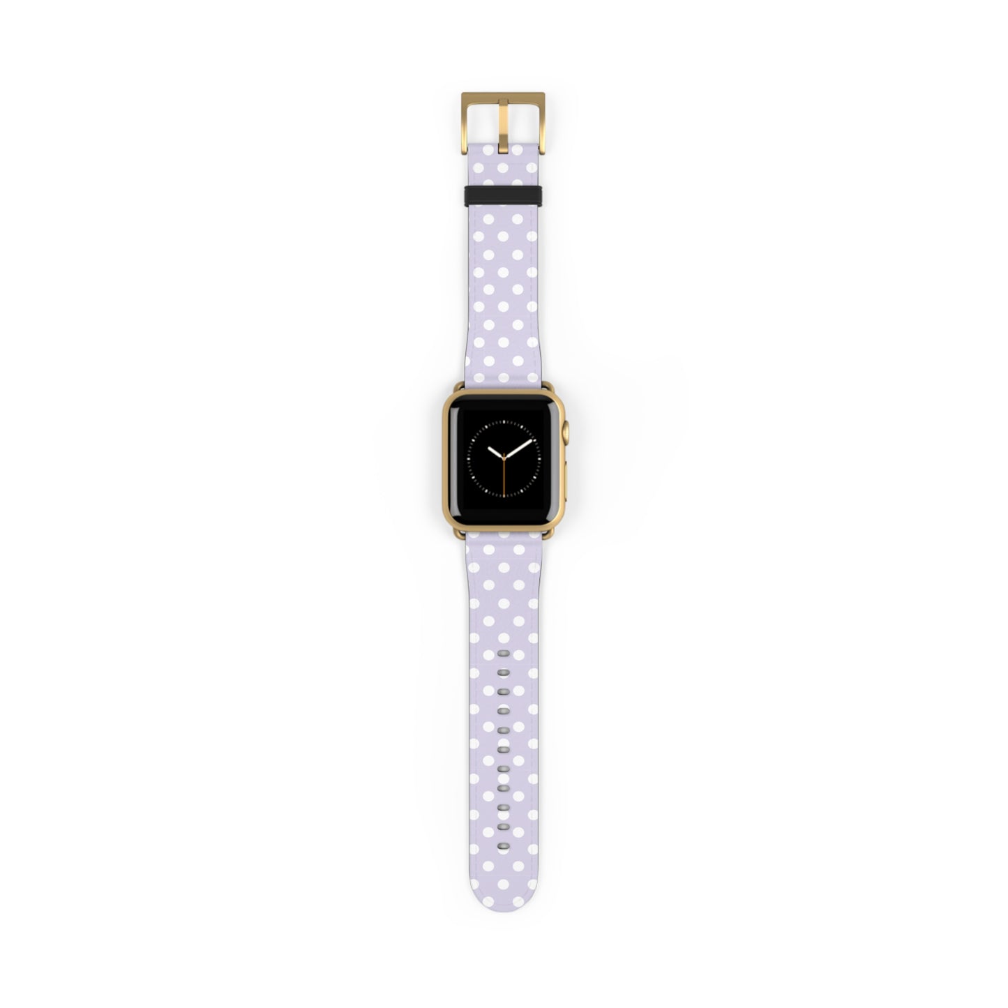apple watch band in lavender polka dot faux leather, cute watch band for women, pastel spring accessory