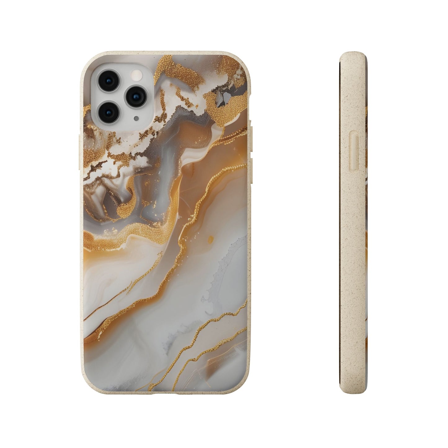 Biodegradable Marble Phone Case — Earth-Tone Agate, Eco-Friendly Phone Cover for Apple iPhone and Samsung Galaxy.