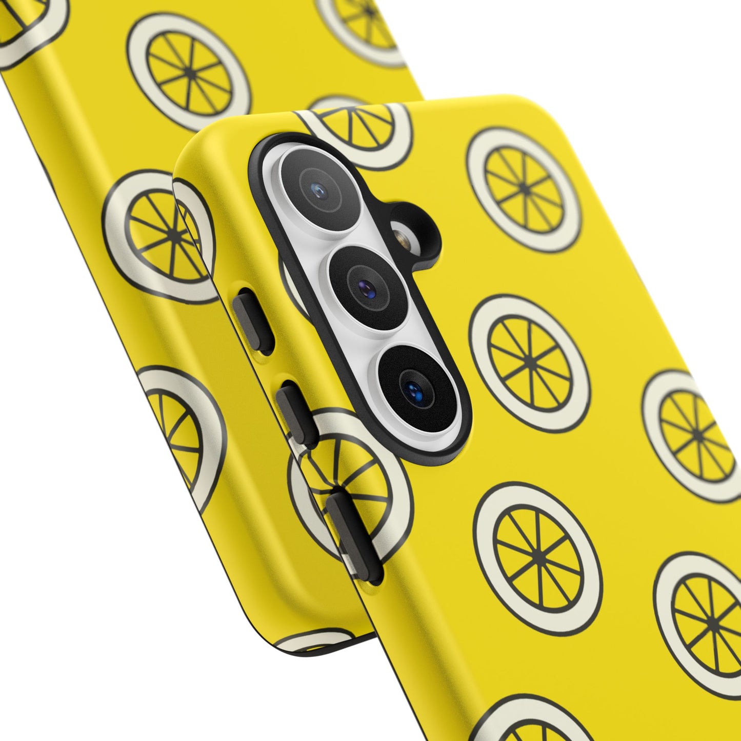 Yellow Lemon Pattern Tough Phone Case — Bright Citrus Protective Cover