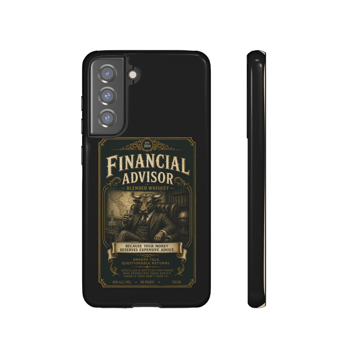 Financial Advisor Phone Case — Vintage Whiskey Label Design