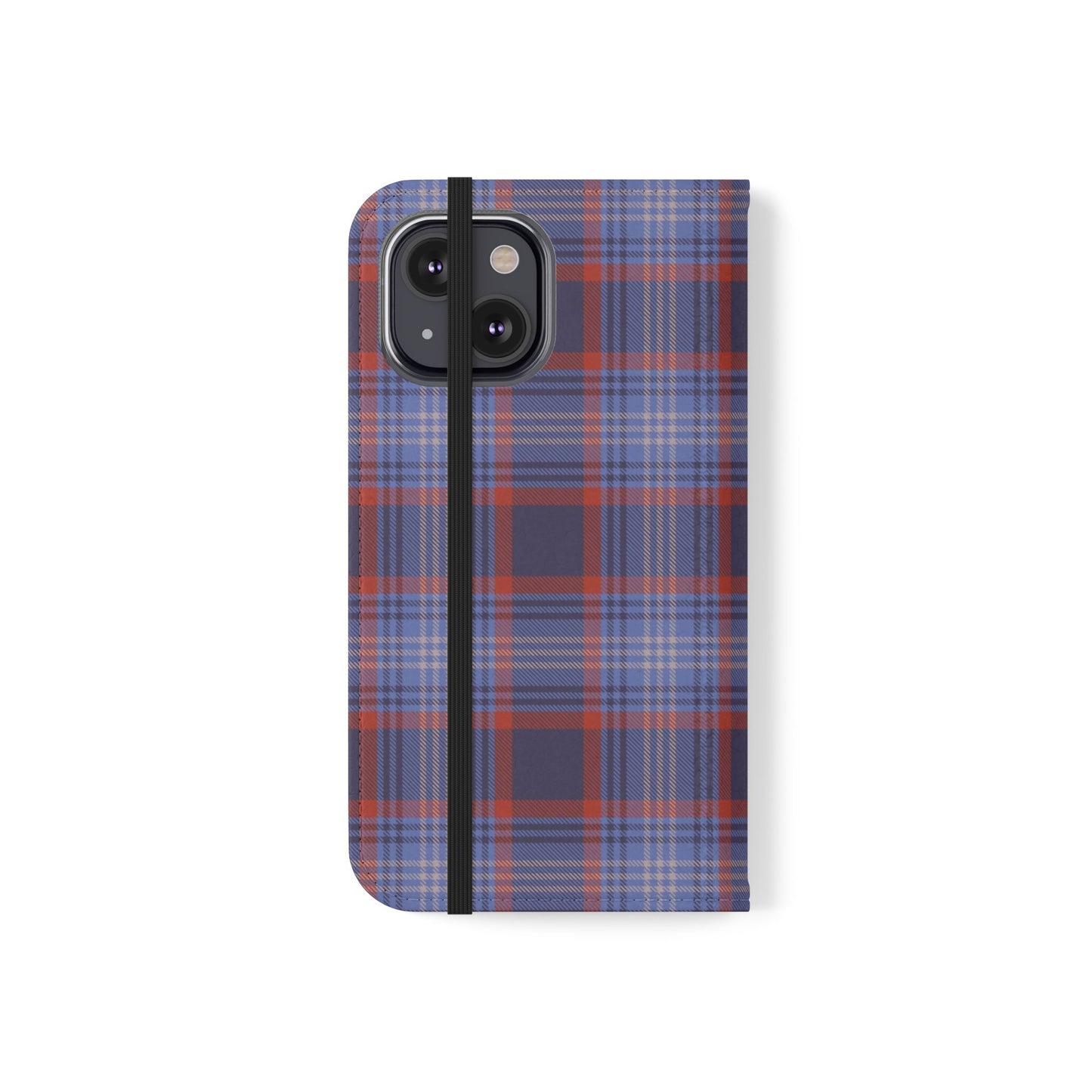 Tartan Flip Phone Case — Red & Purple Plaid Wallet Cover