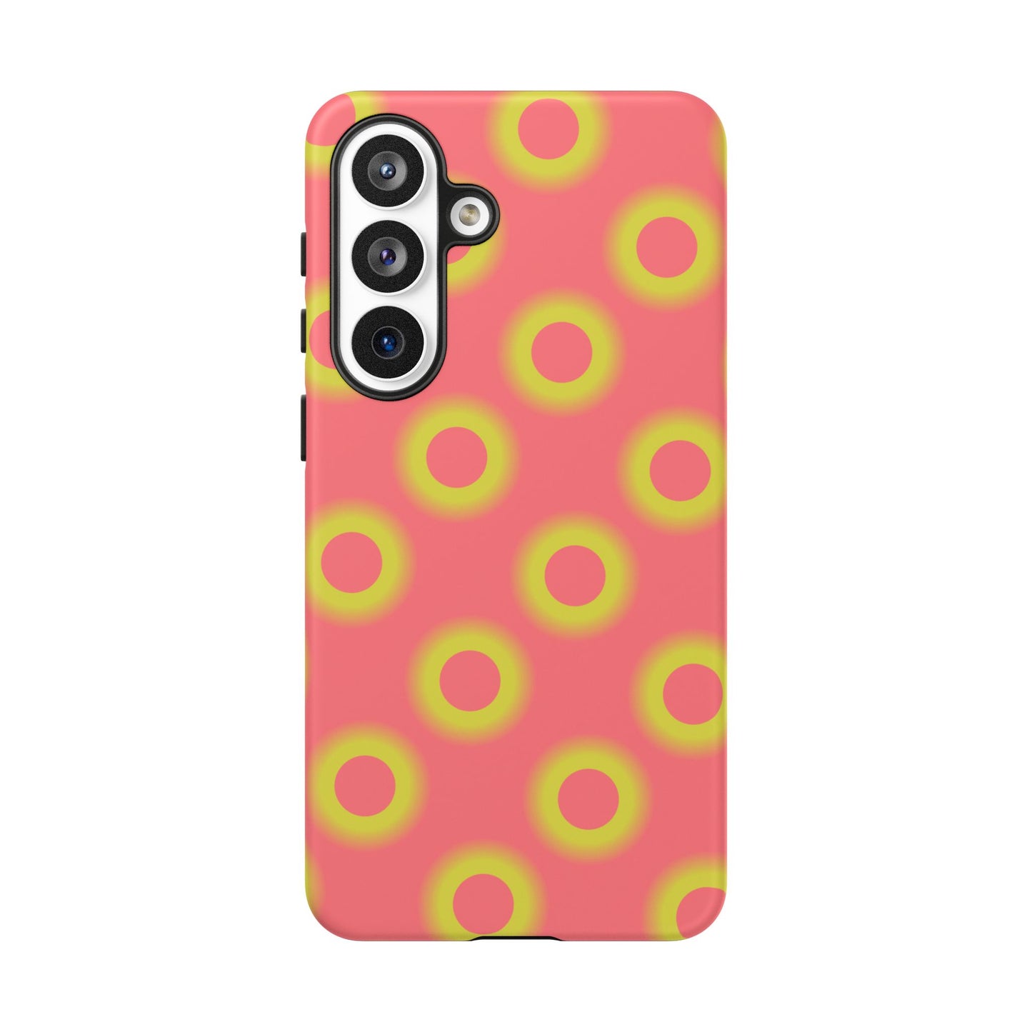 Neon Polka Dot Phone Case — Retro Pink & Lime Protective Cover