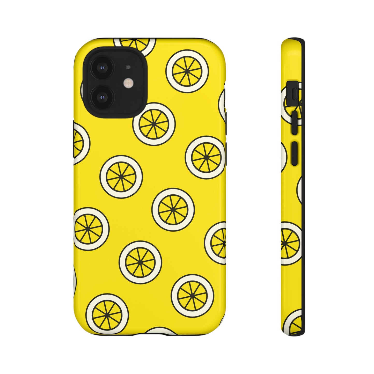 Yellow Lemon Pattern Tough Phone Case — Bright Citrus Protective Cover