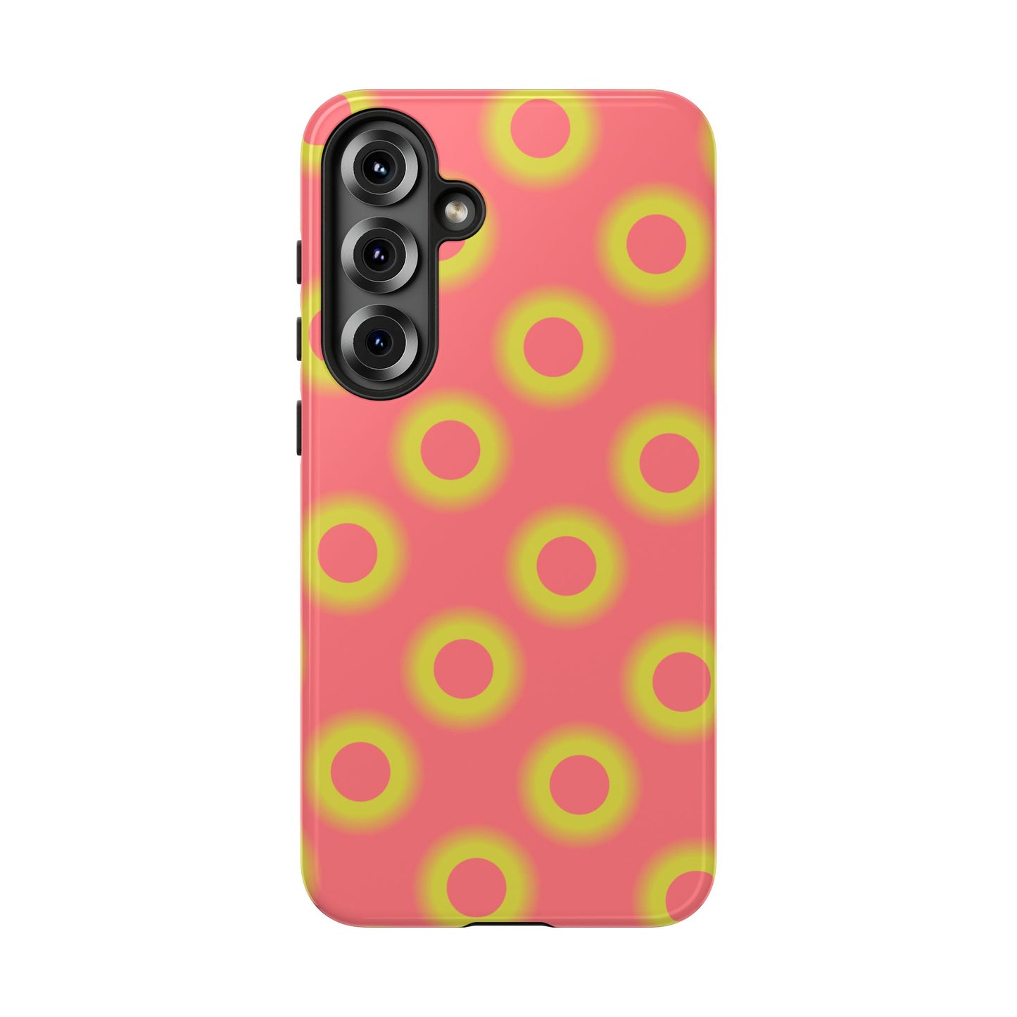 Neon Polka Dot Phone Case — Retro Pink & Lime Protective Cover